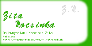 zita mocsinka business card